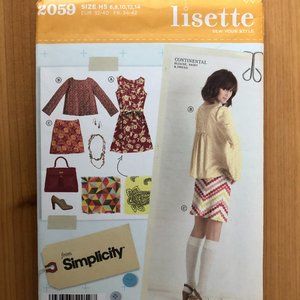 Simplicity Lisette 2059 patternContinental sz 6-14